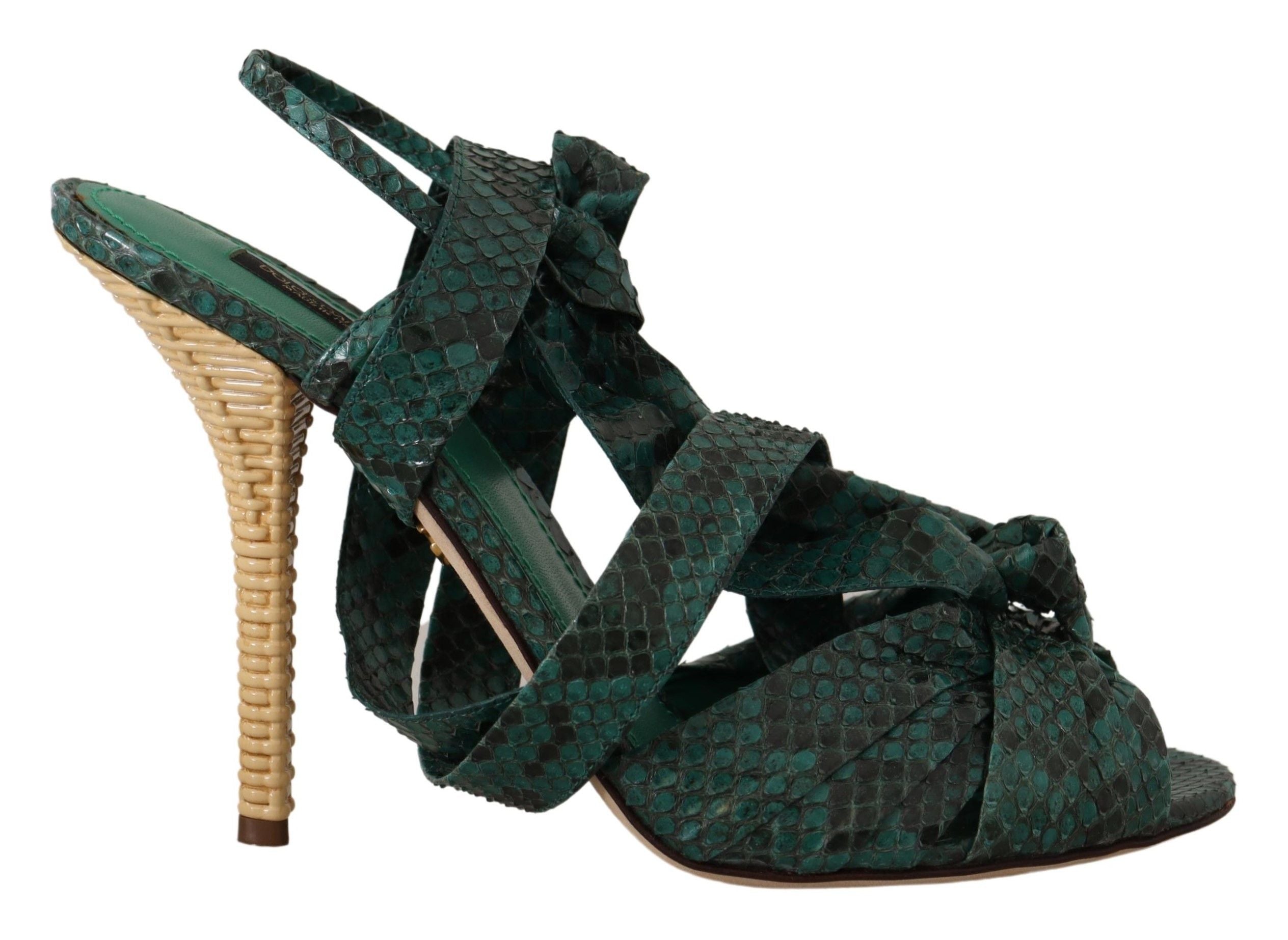 Sandales Dolce & Gabbana strappy vert et beige