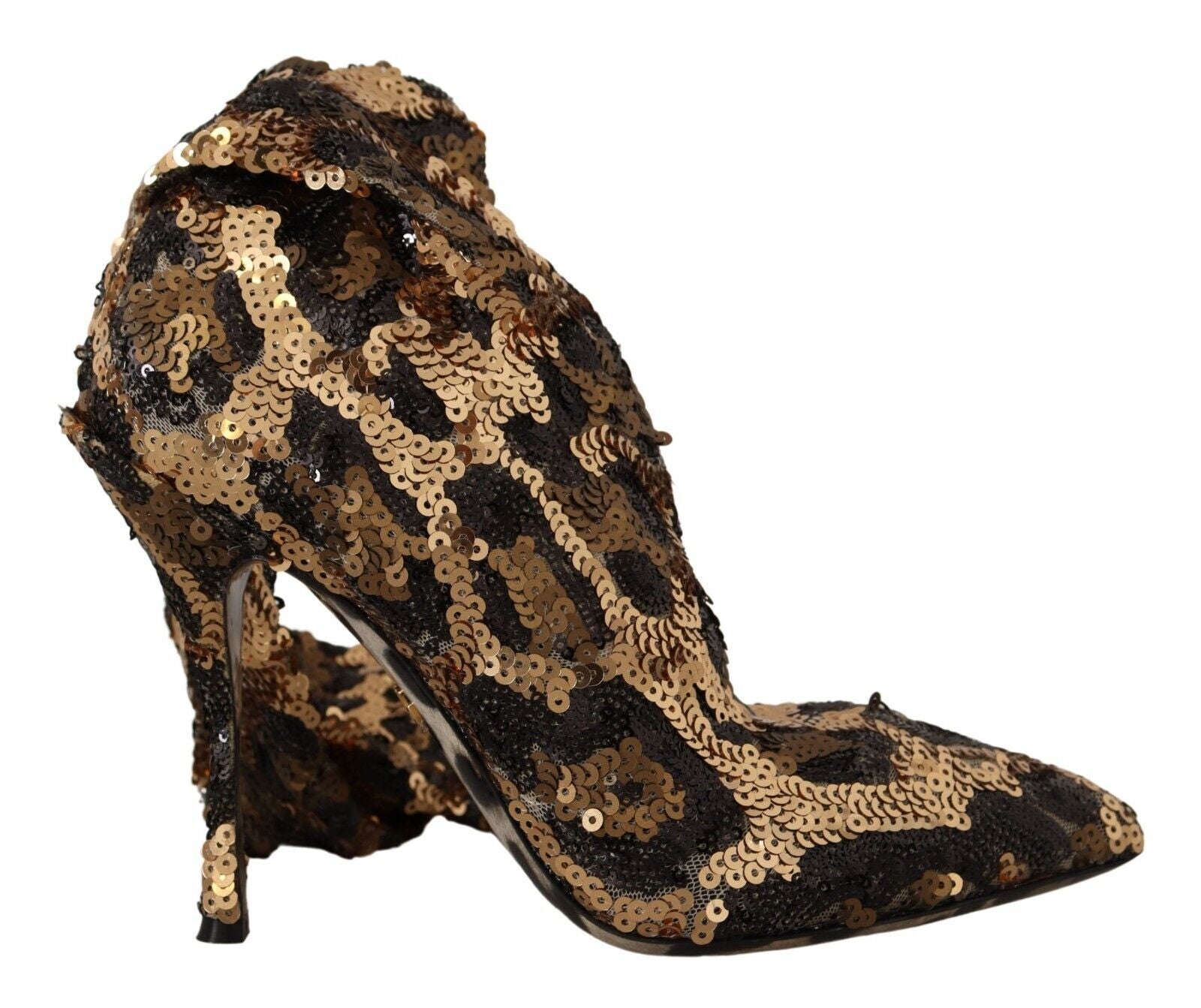 Bottines Dolce & Gabbana dorées léopard