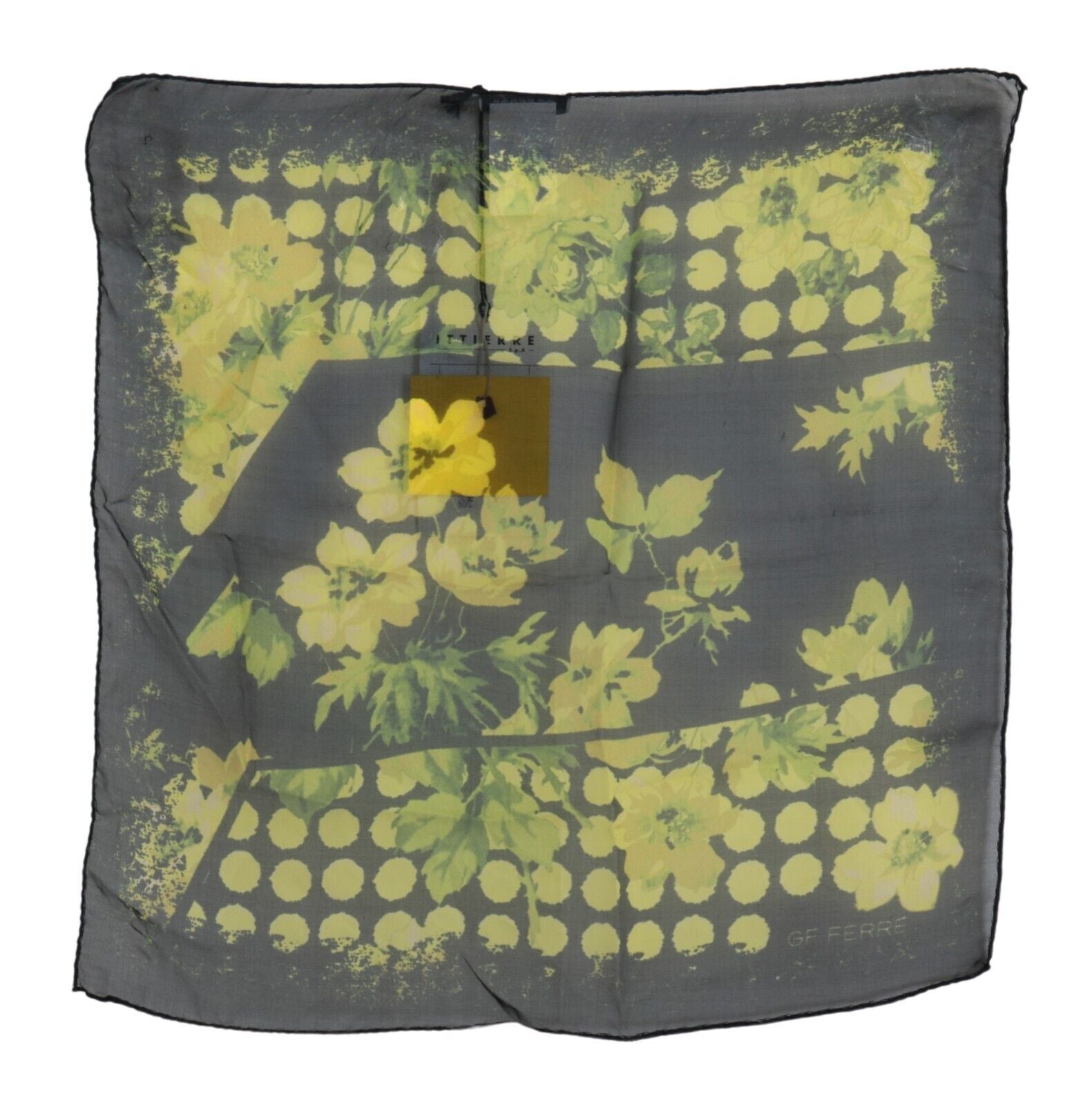Châle GF Ferre Floral noir et jaune