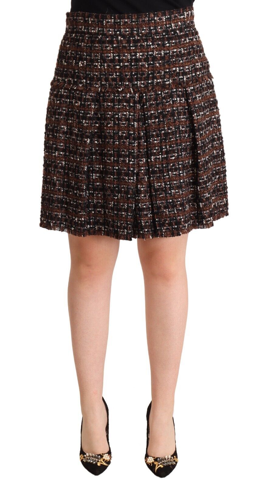 Jupe DOLCE & GABBANA plissée marron