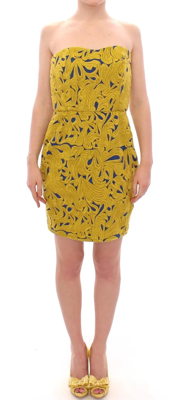Robe Sachin & Babi strapless bleu jaune Sachin & Babi
