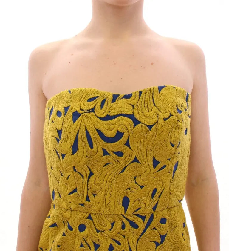 Robe Sachin & Babi strapless bleu jaune Sachin & Babi
