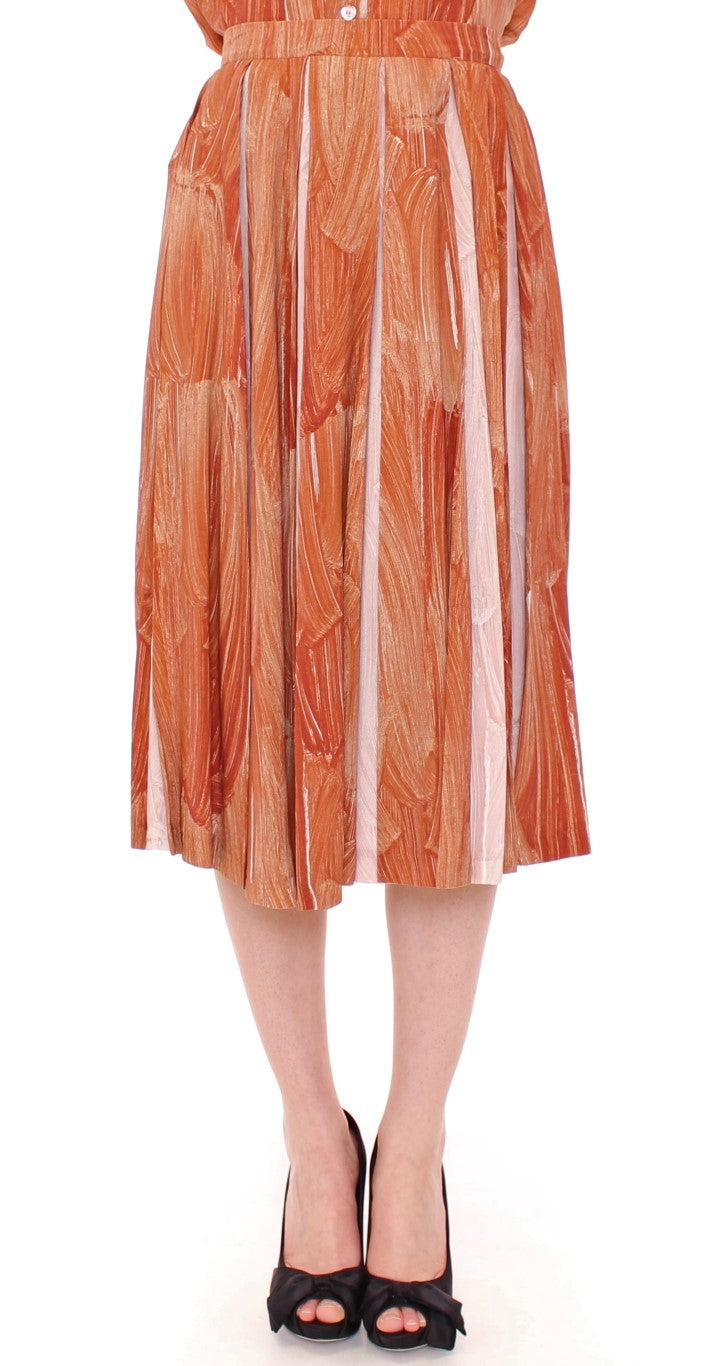 Jupe Licia Florio pleine orange brune