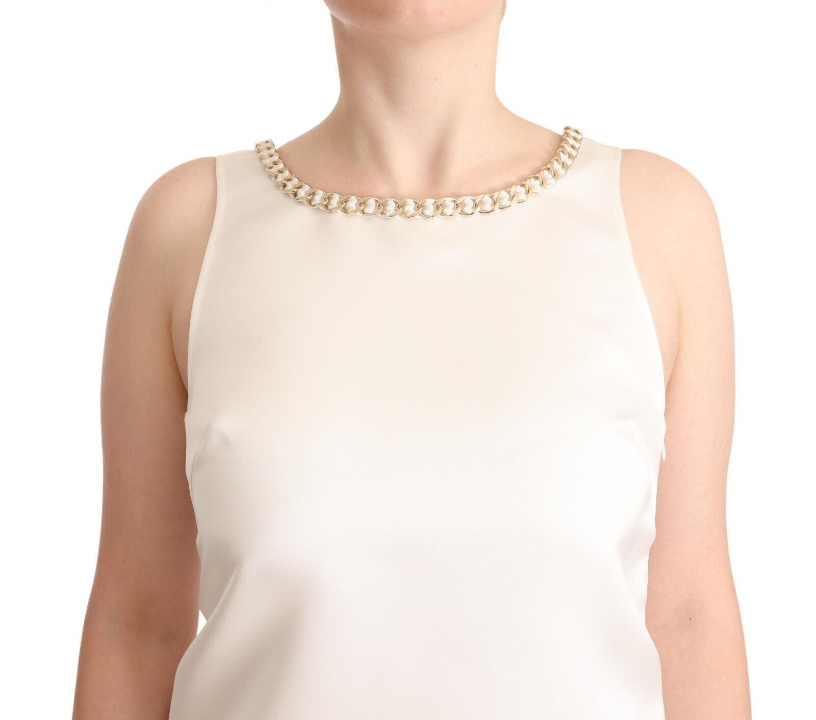 Robe ELISABETTA FRANCHI sans manches blanche Elisabetta Franchi