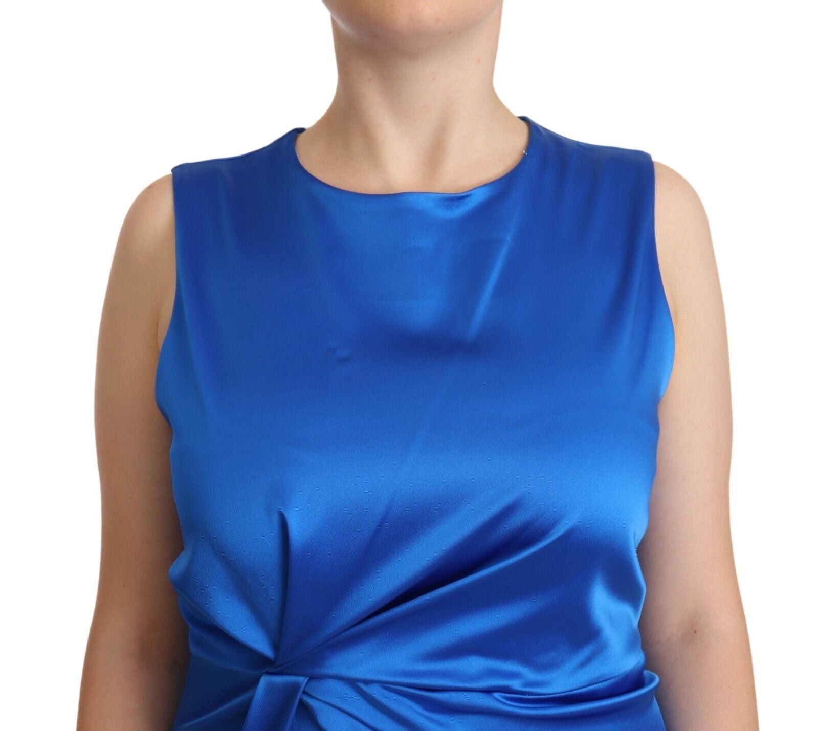 Robe PAROSH midi plissée bleue P.A.R.O.S.H.