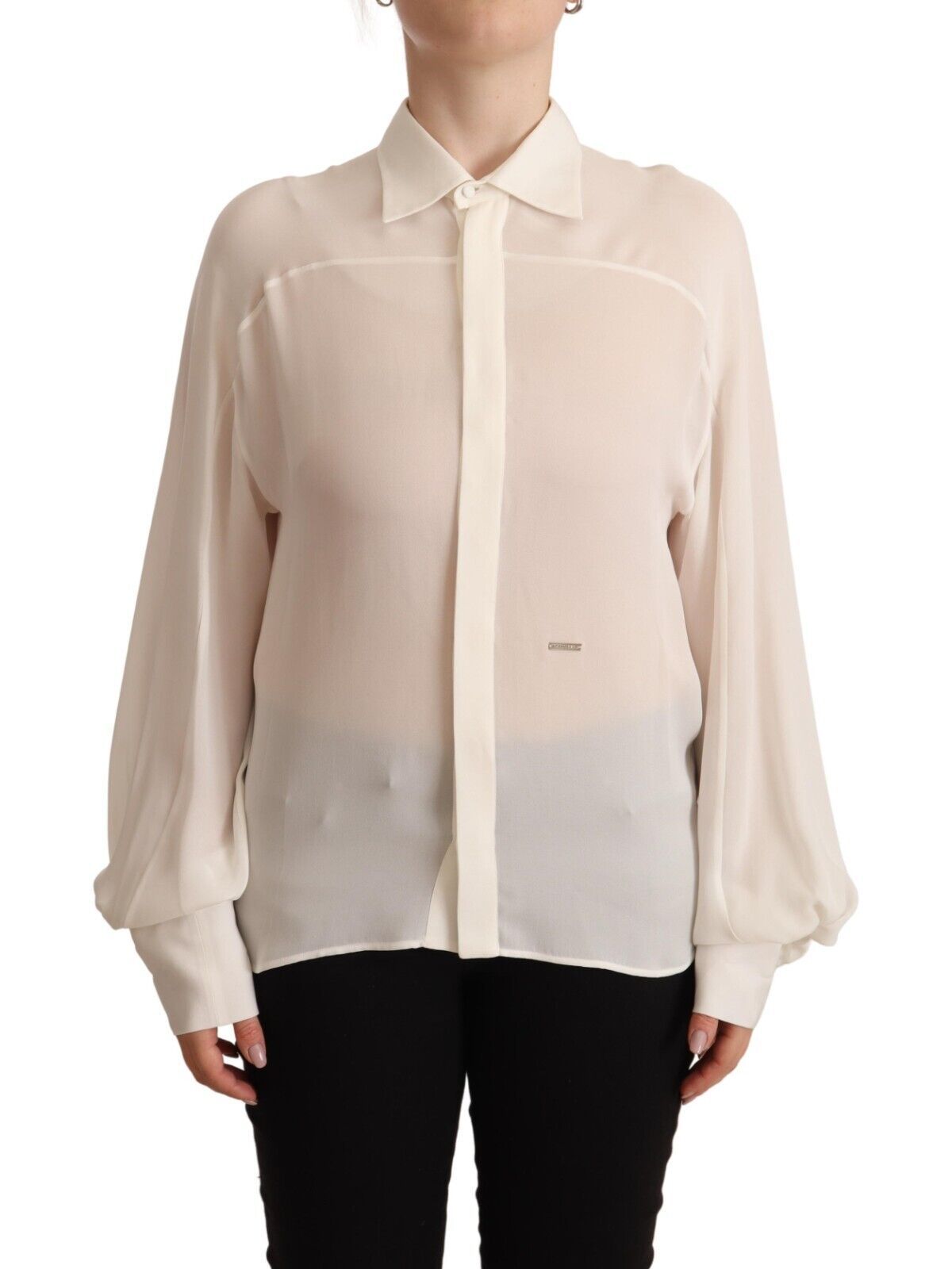 Blouse DSQUARED2 col boutonné écrue