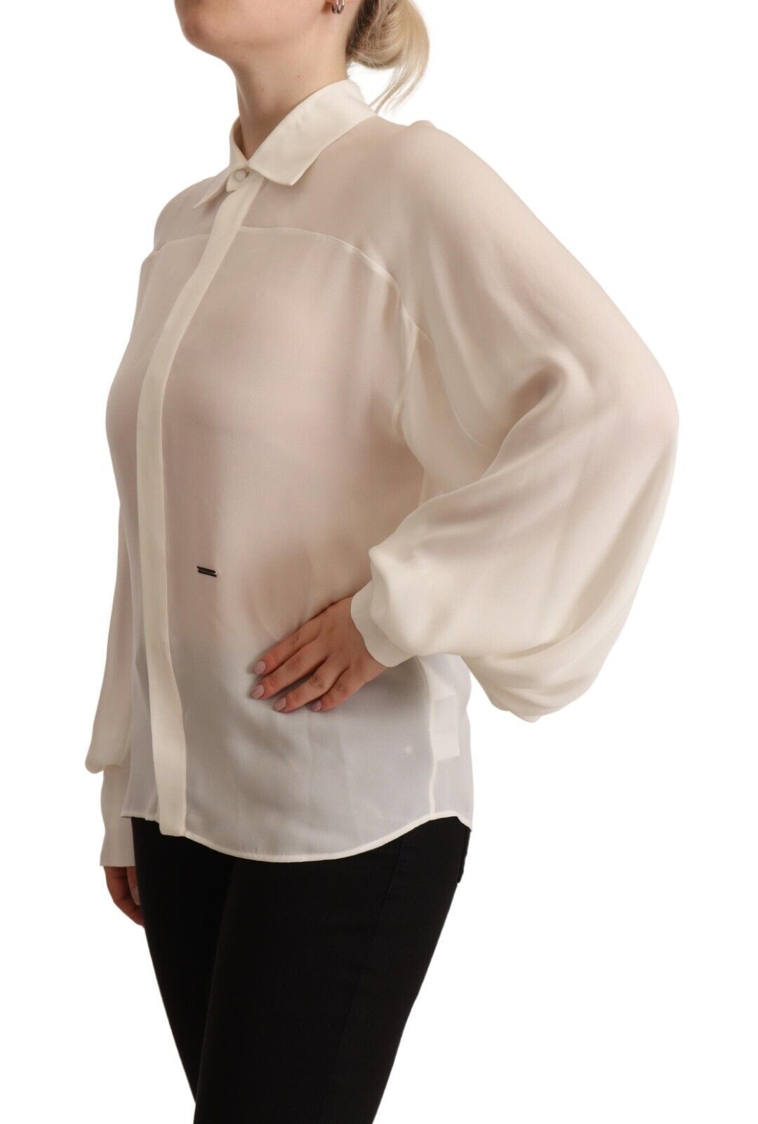 Blouse DSQUARED2 col boutonné écrue