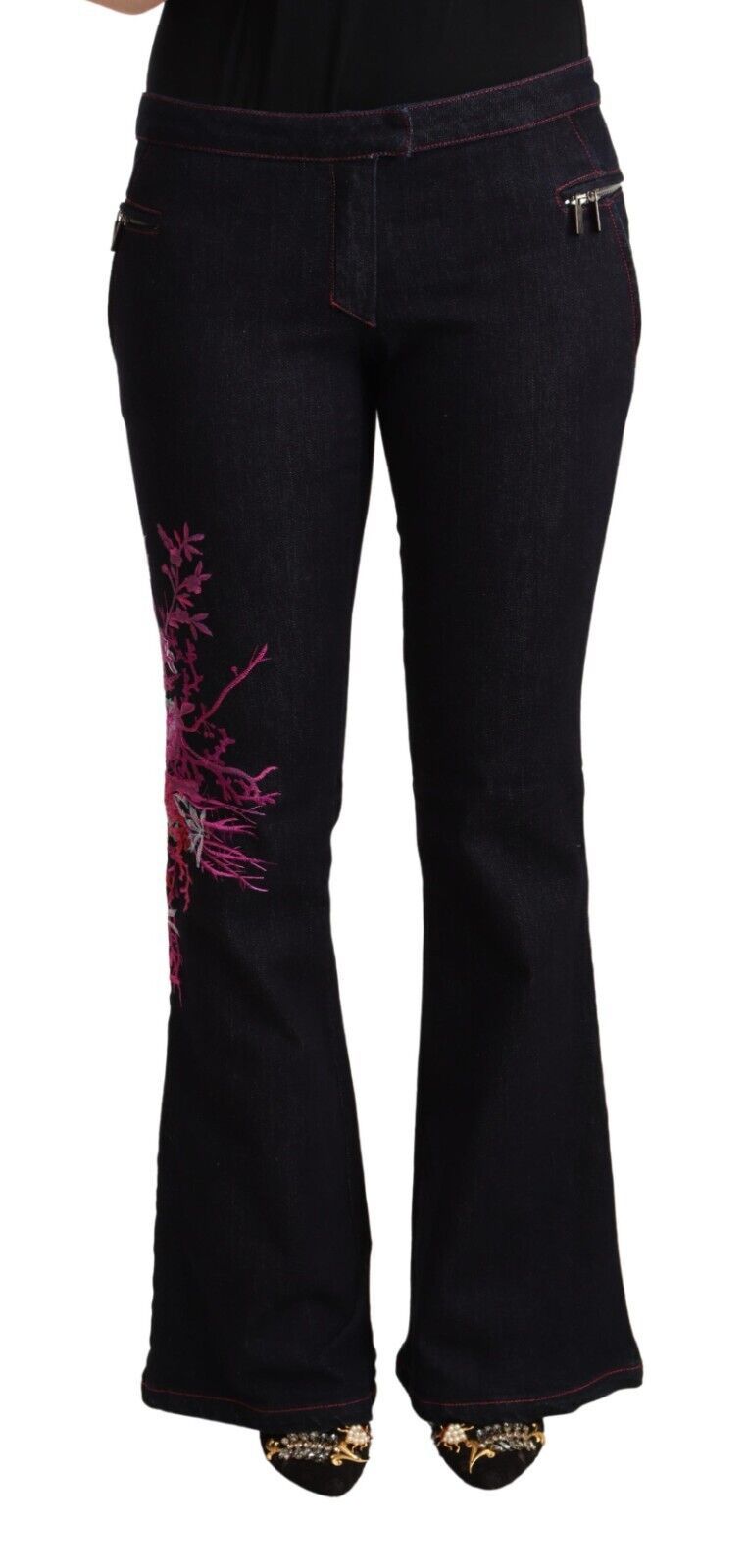 Jeans EXTE mi-taille évasés noirs