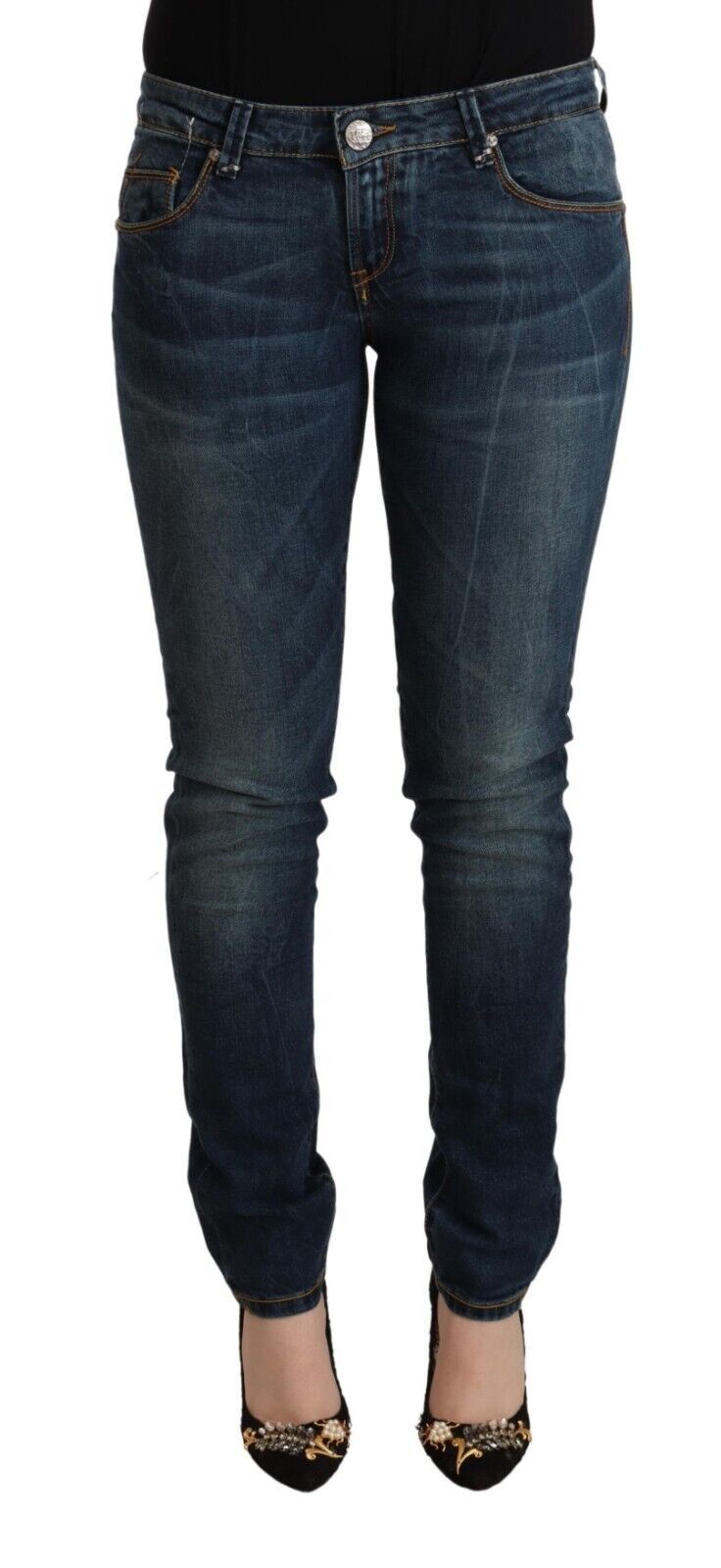 Jean Acht low waist bleu washed