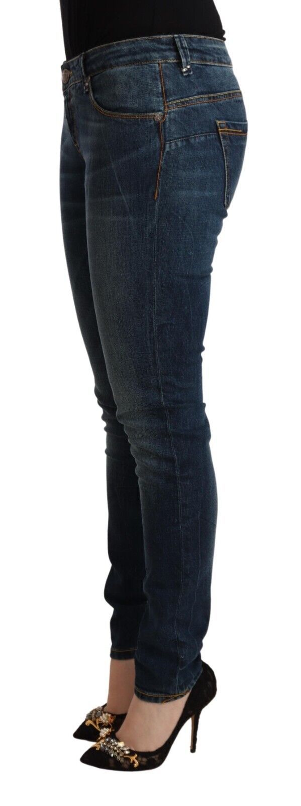 Jean Acht low waist bleu washed
