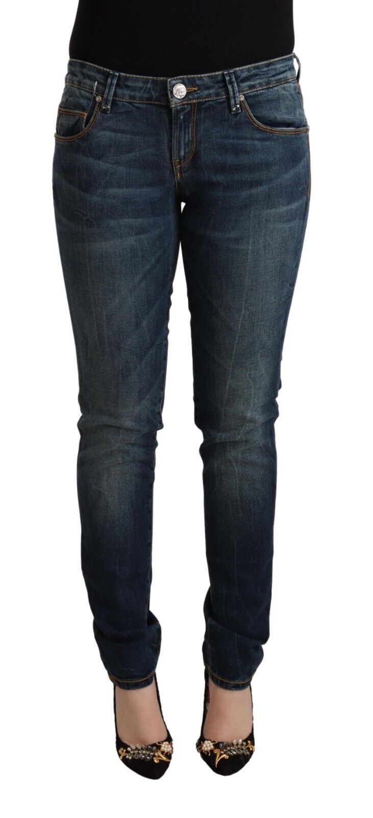 Jean Acht low waist bleu délavé