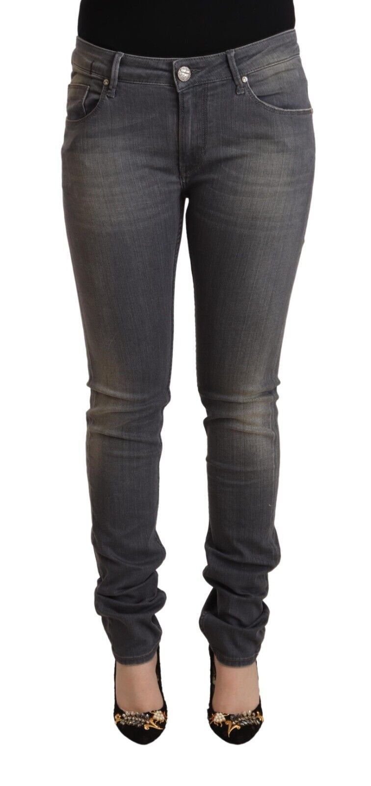 Jean Acht skinny gris anthracite