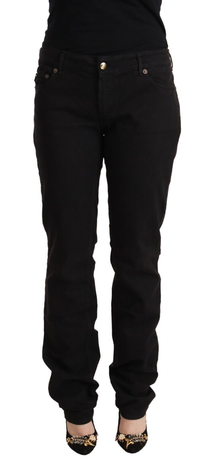 Jeans Just Cavalli mid waist noirs