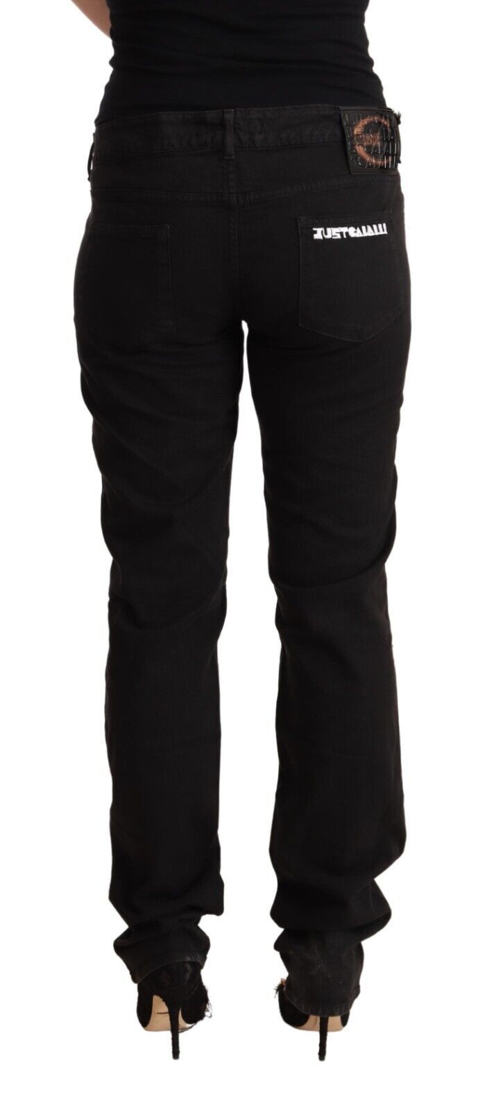 Jeans Just Cavalli mid waist noirs