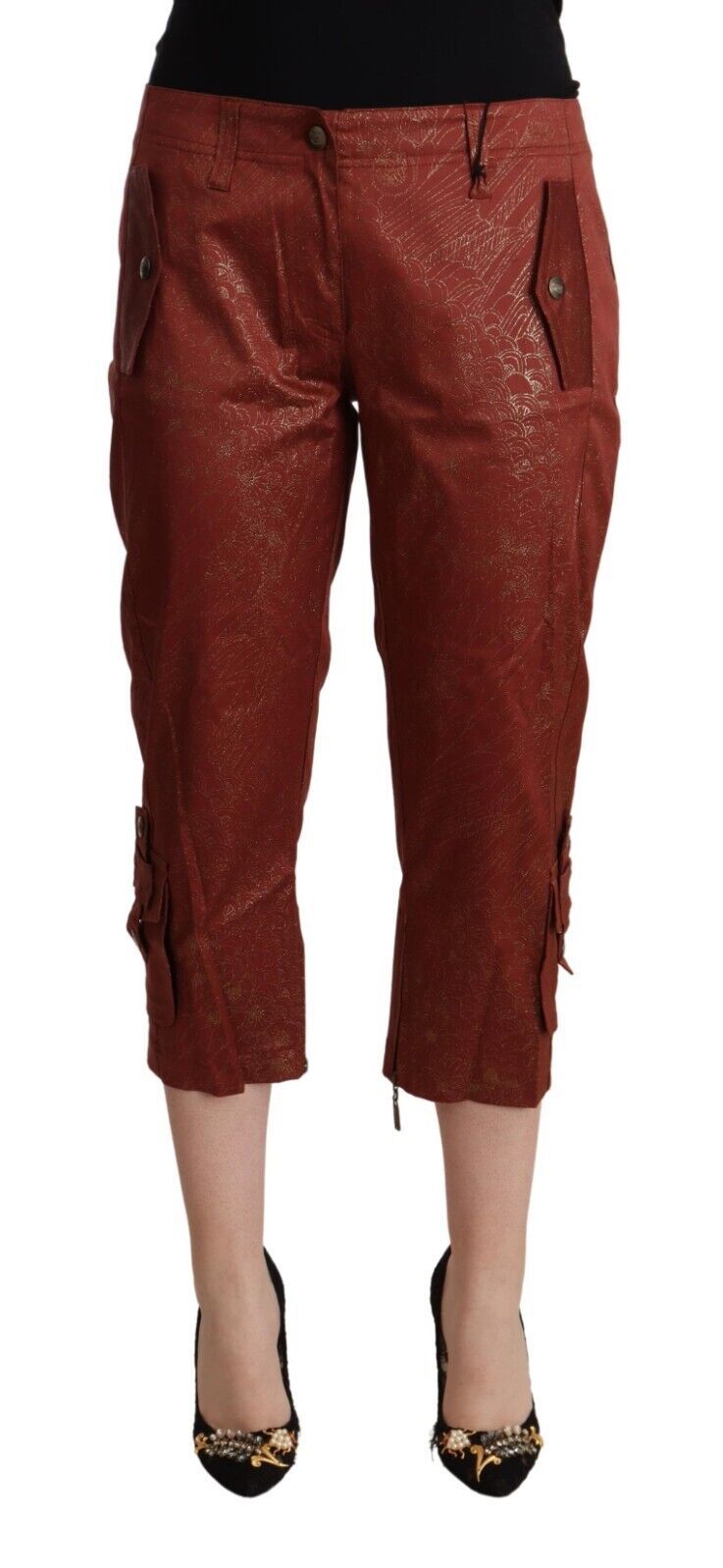 Pantalons Just Cavalli croppés marron