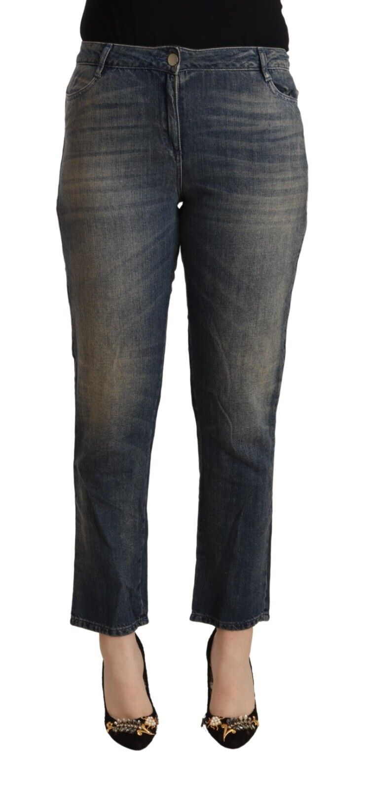 Jeans TWINSET cropped bleus délavés