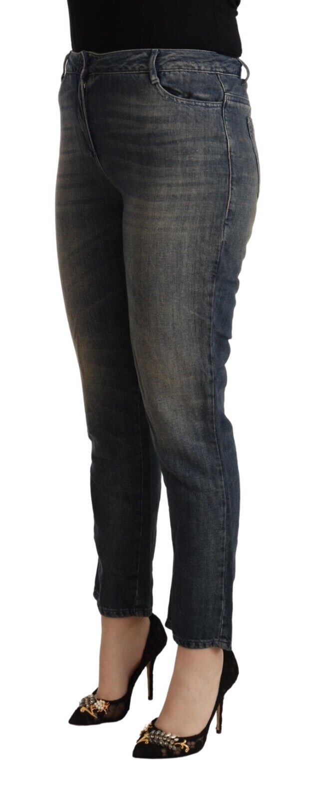 Jeans TWINSET cropped bleus délavés