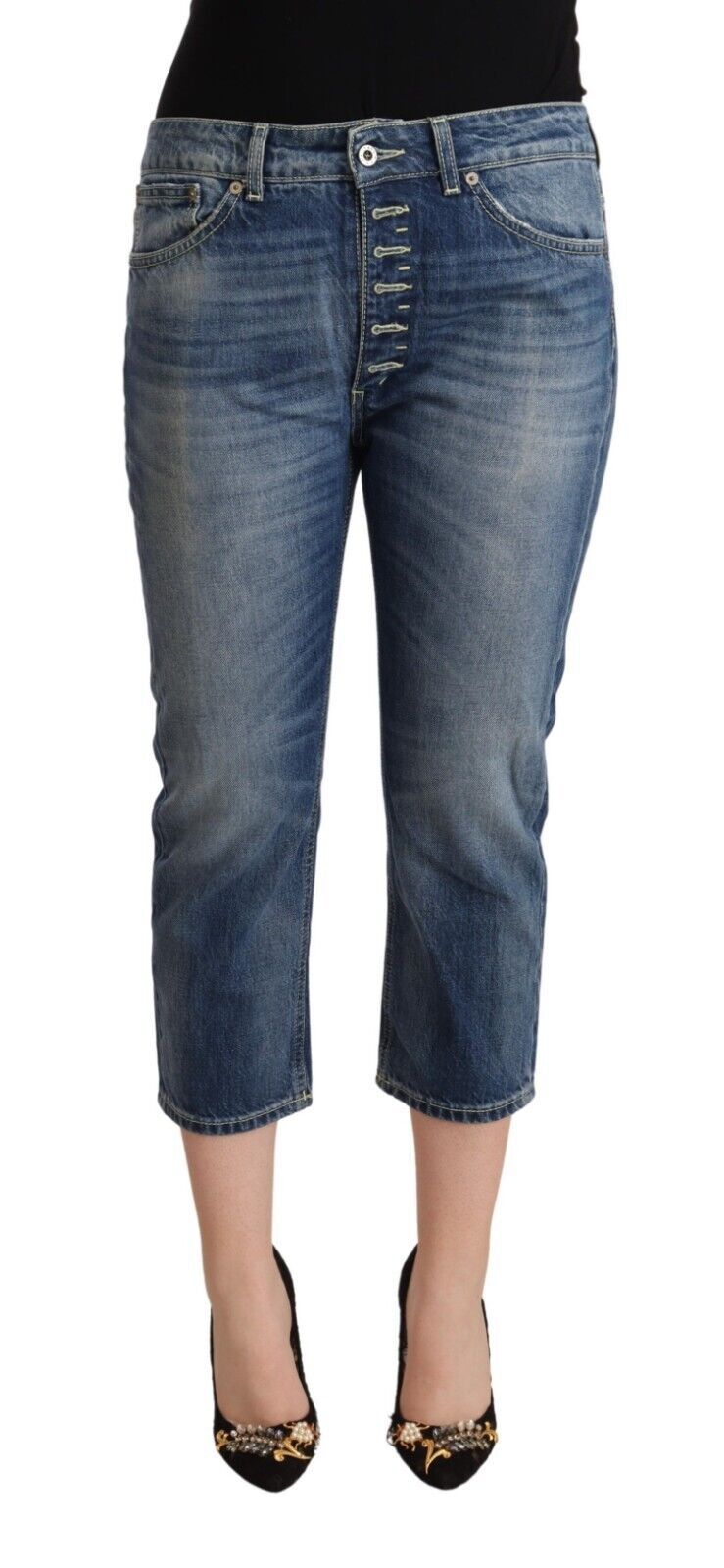 Jeans DONDUP mid waist bleu délavé