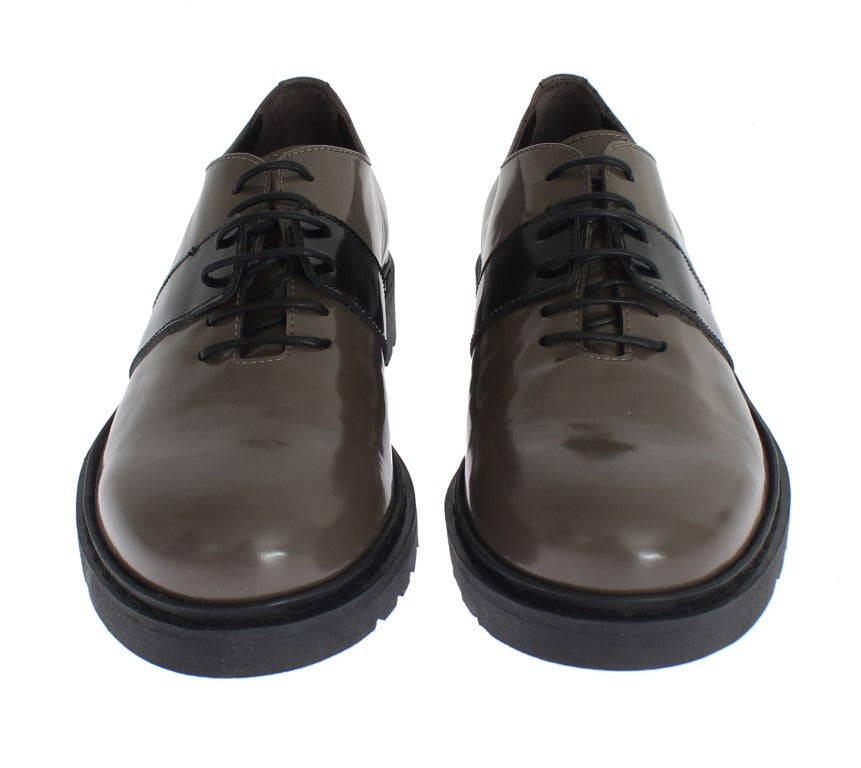 Chaussures en cuir AI Laceups gris brun