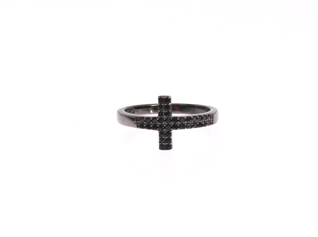 Bague Nialaya croix noire noire