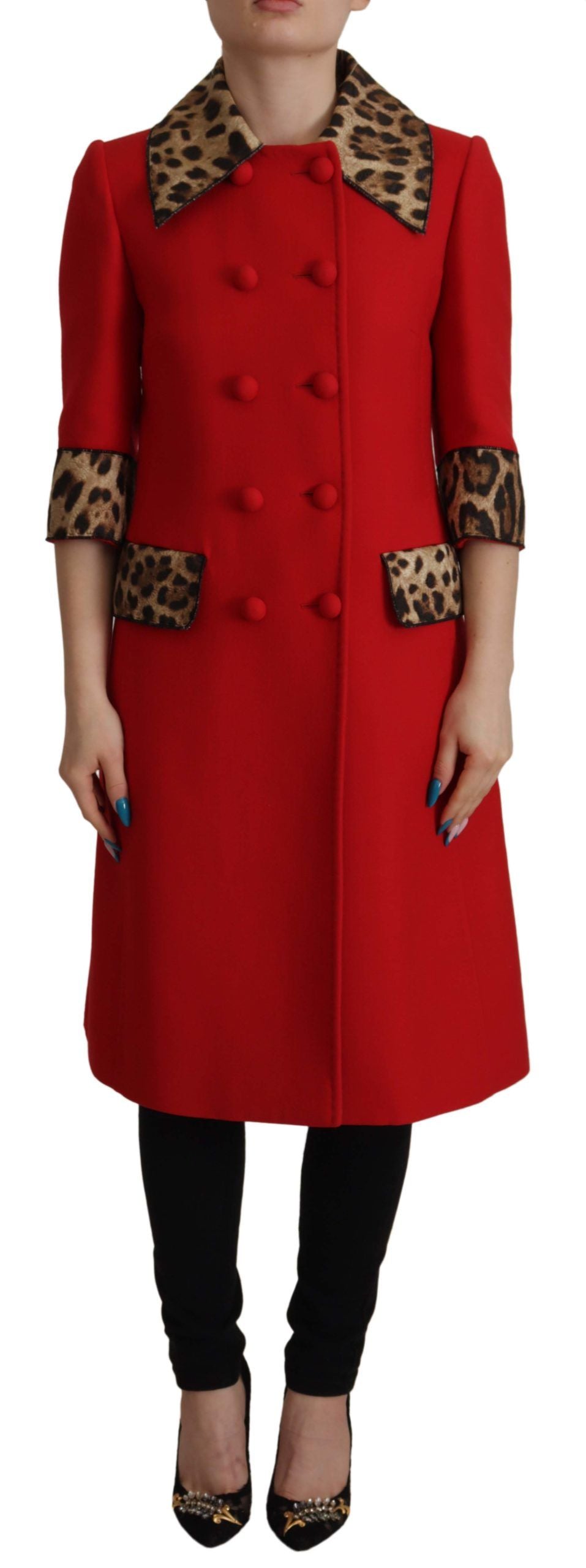Trench-coat Dolce & Gabbana rouge léopard