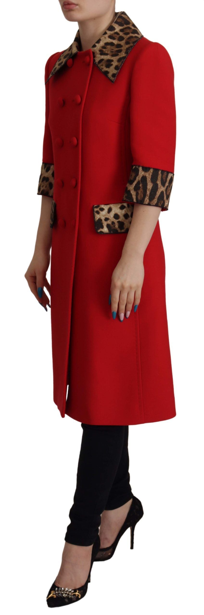 Trench-coat Dolce & Gabbana rouge léopard