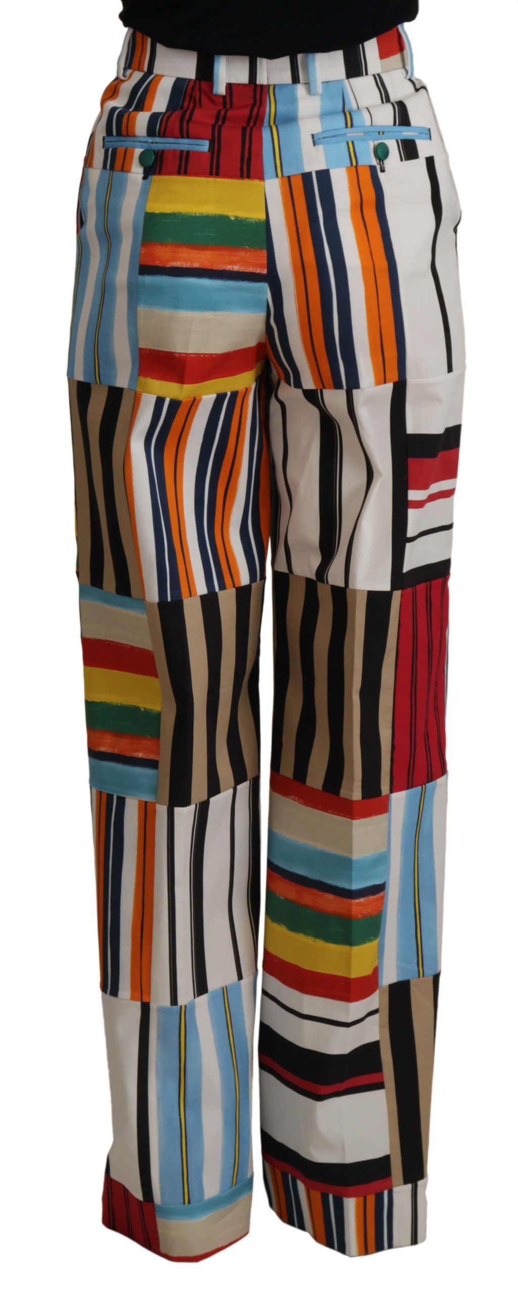 Pantalons Dolce & Gabbana taille haute rayés multicolores