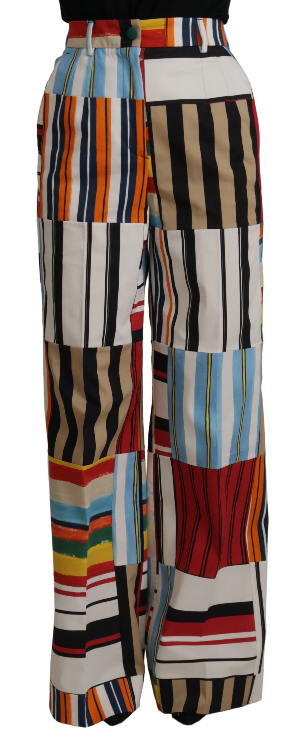Pantalons Dolce & Gabbana taille haute rayés multicolores