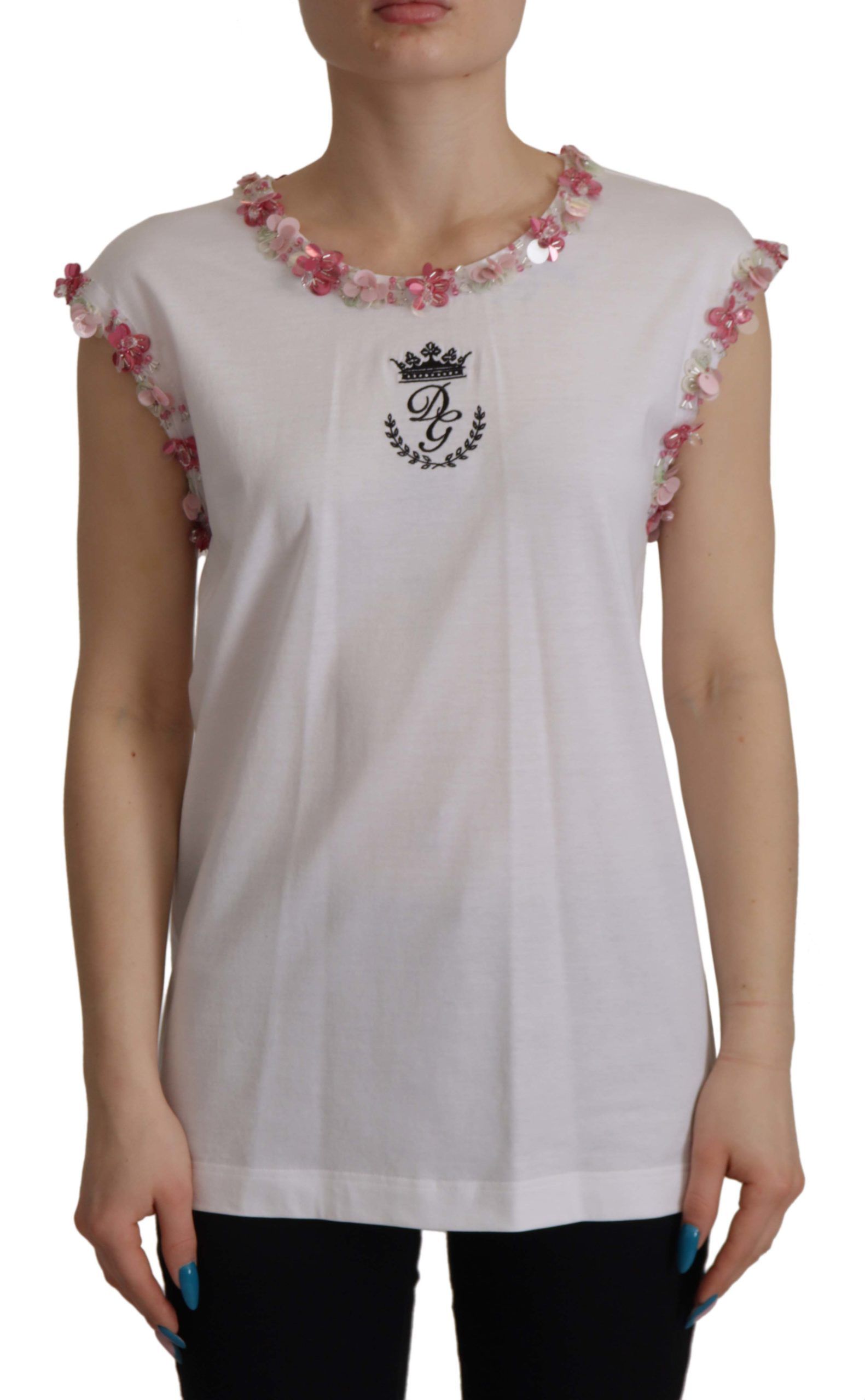 T-shirt Dolce & Gabbana DG Crown blanc