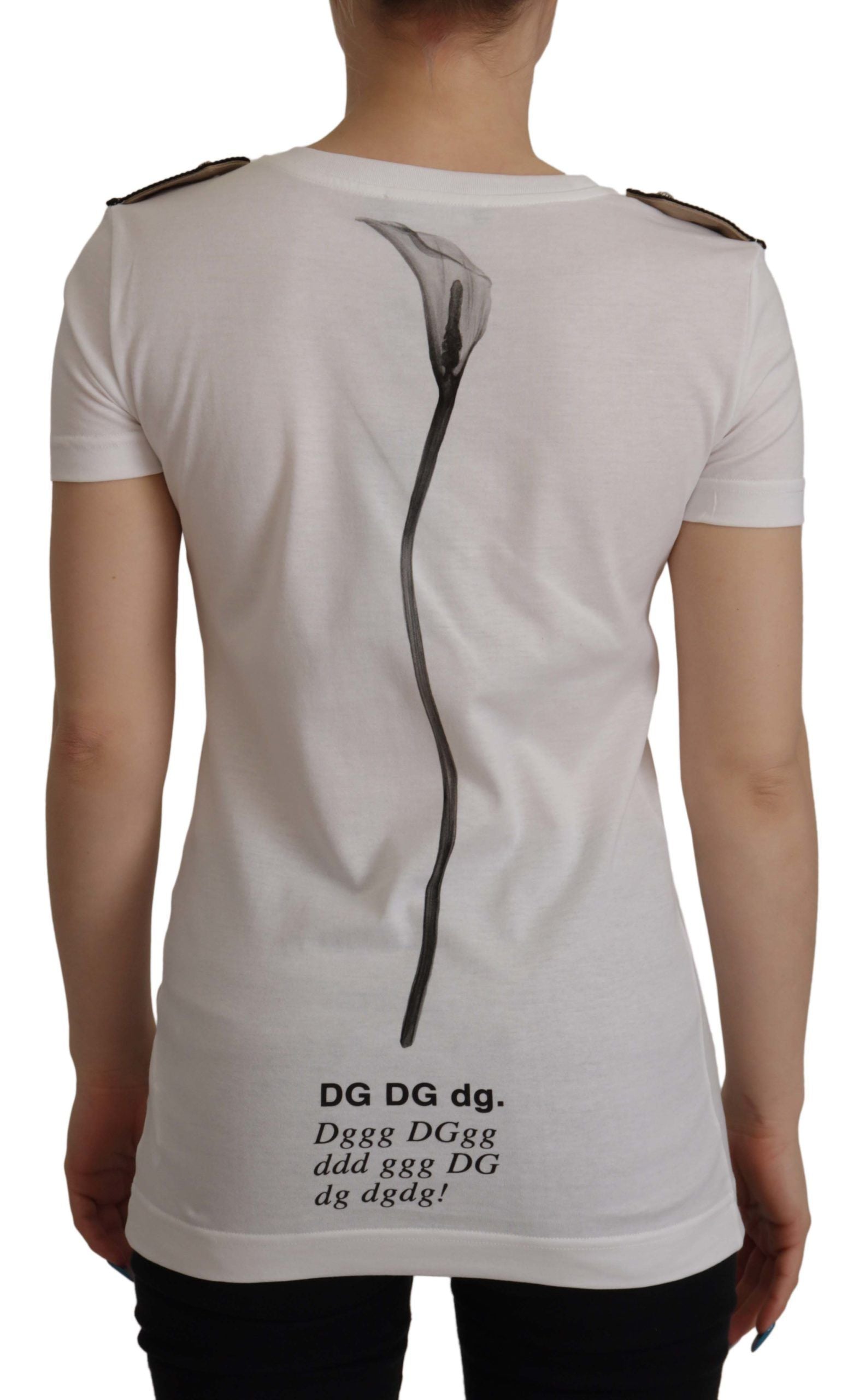 T-shirt Dolce & Gabbana blanc aux roses