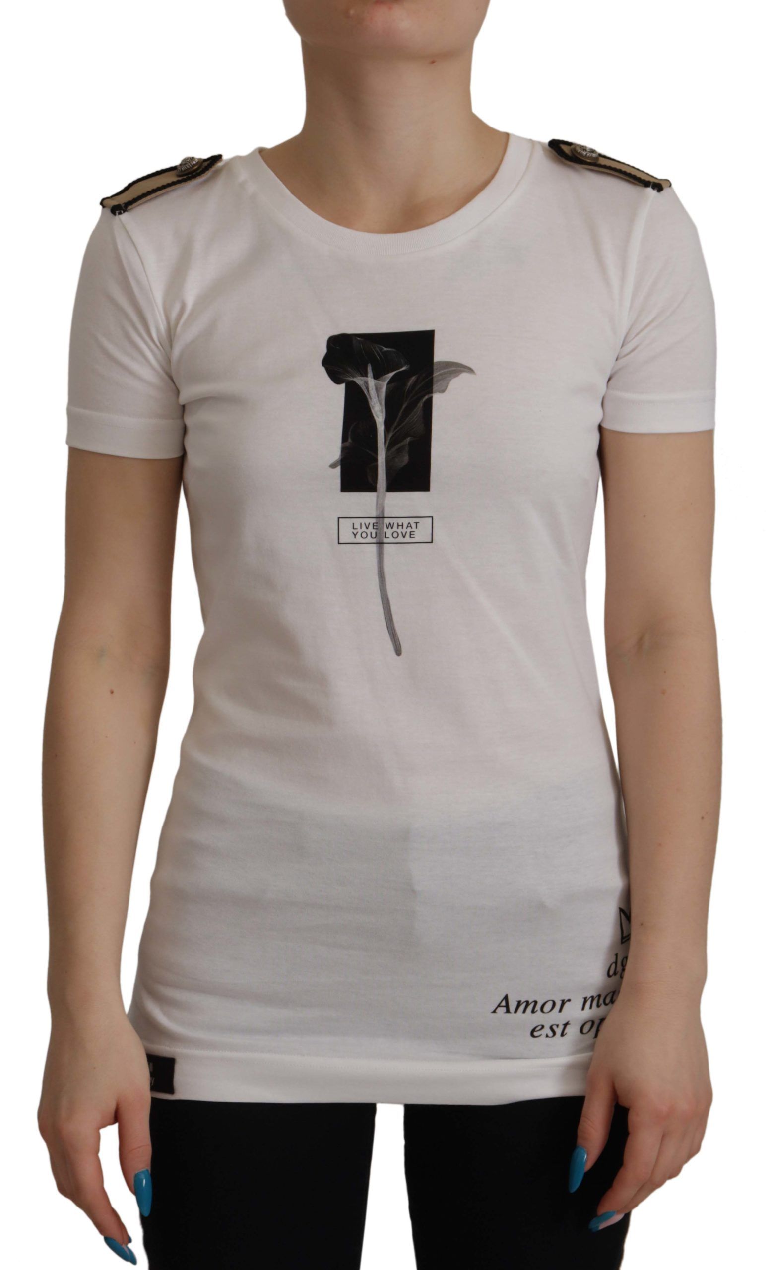 T-shirt Dolce & Gabbana blanc aux roses