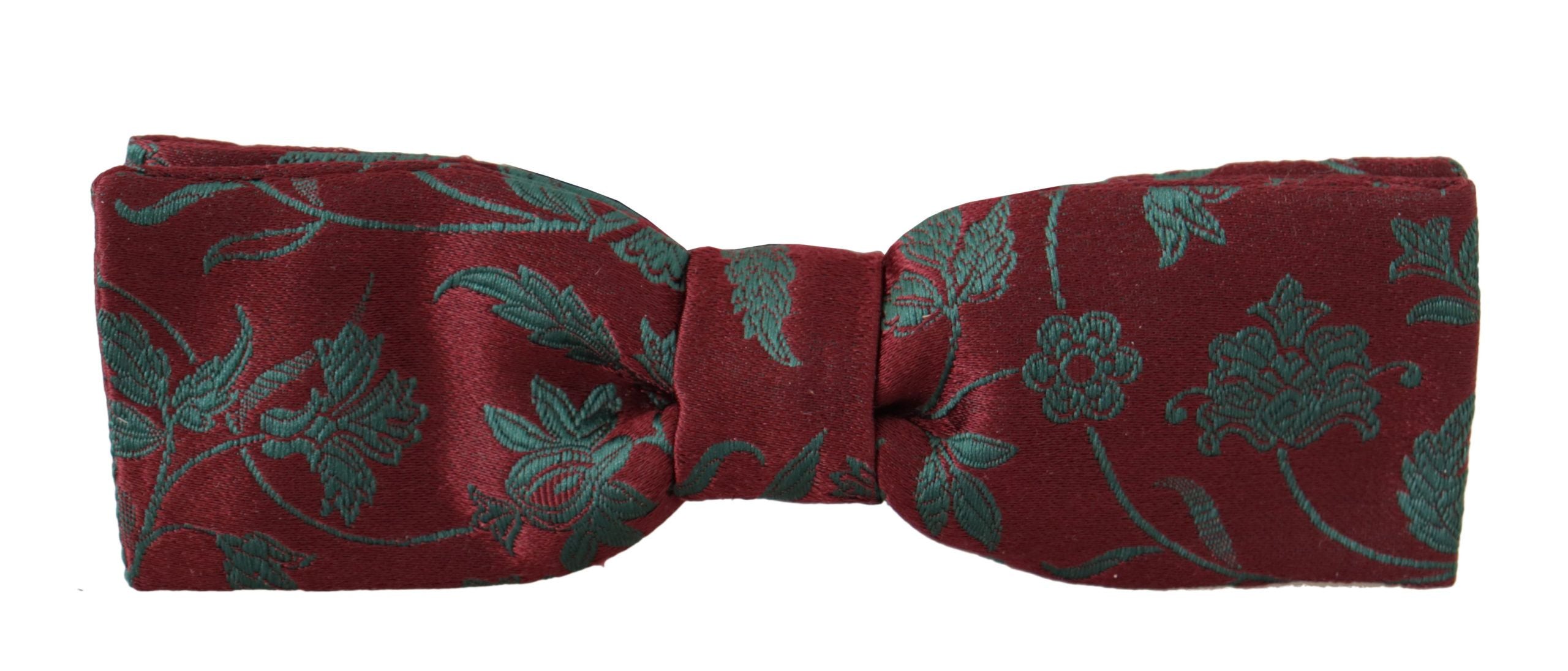 Noeud papillon Dolce & Gabbana maroon avec motif gris