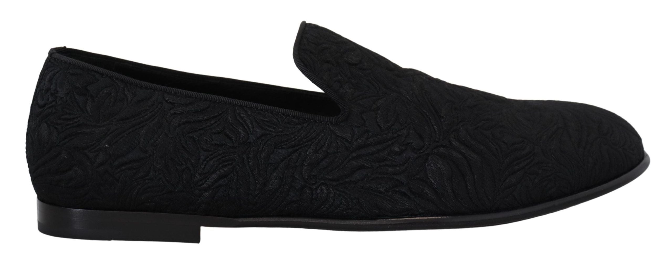 Loafers Dolce & Gabbana noires floral jacquard