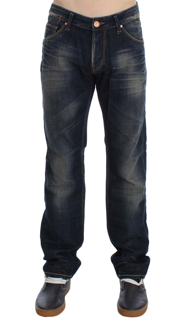 Jean Acht droit taille basse bleu wash