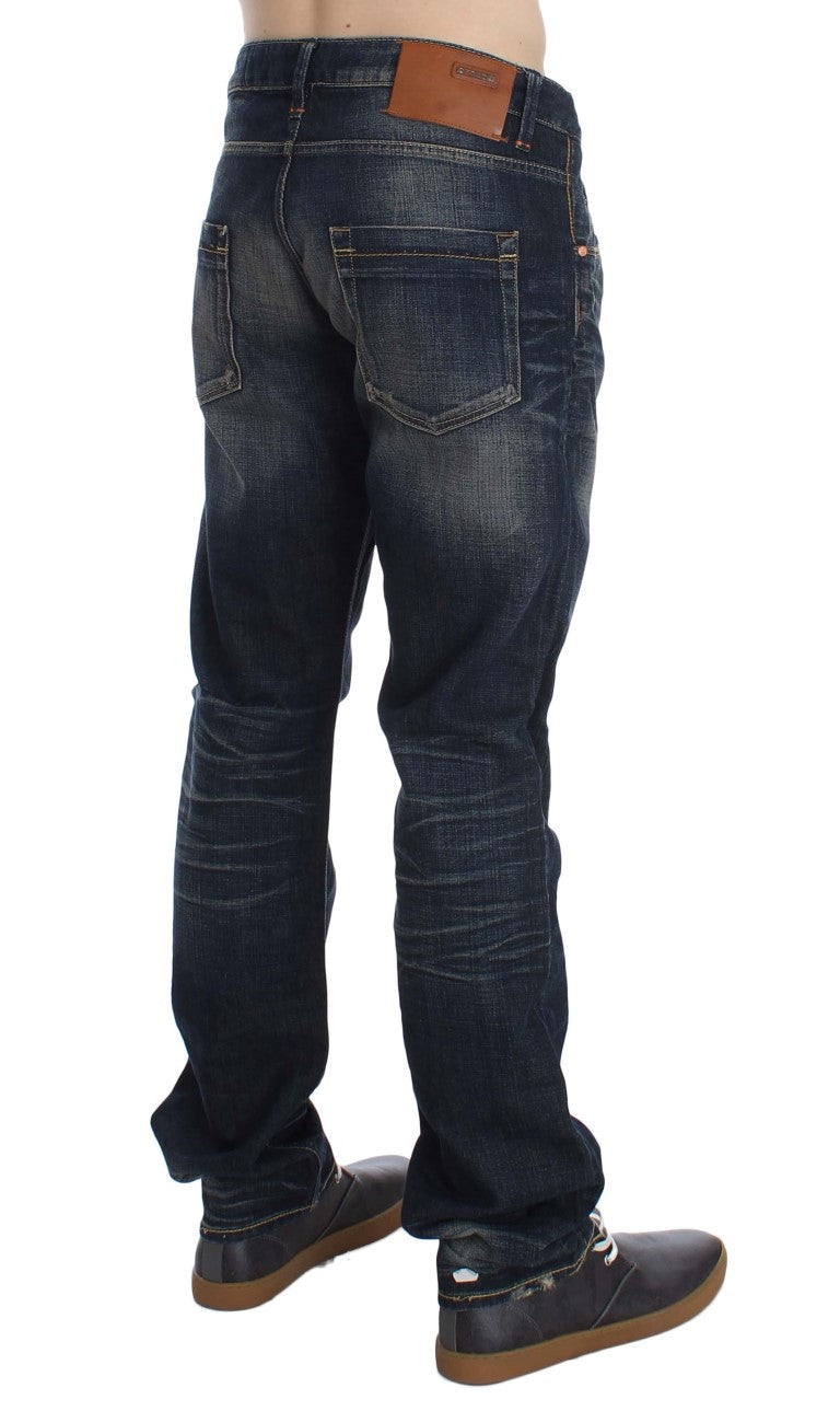Jean Acht droit taille basse bleu wash