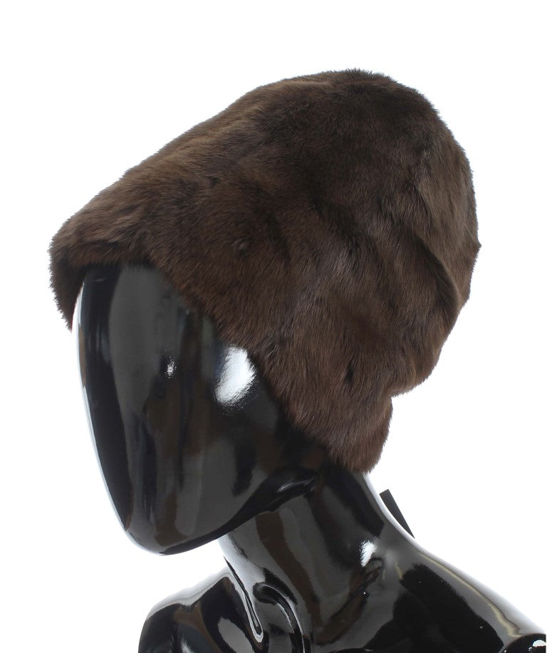 Chapeau Dolce & Gabbana en fourrure marron