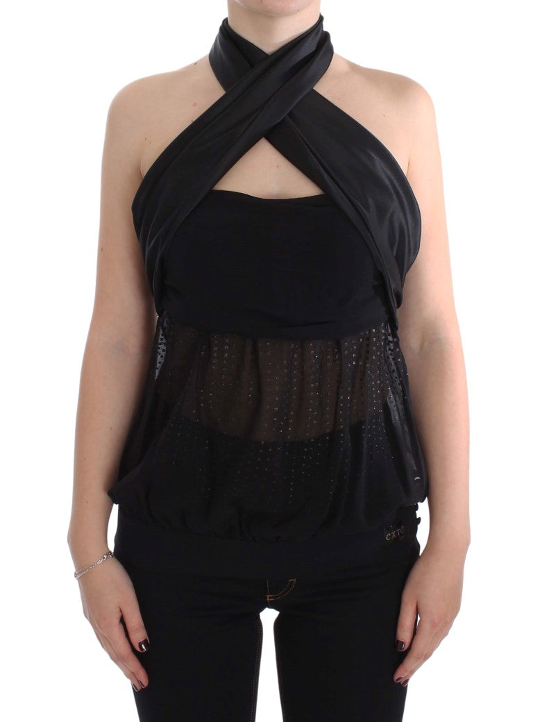 Blouse EXTE Neck wrap noire