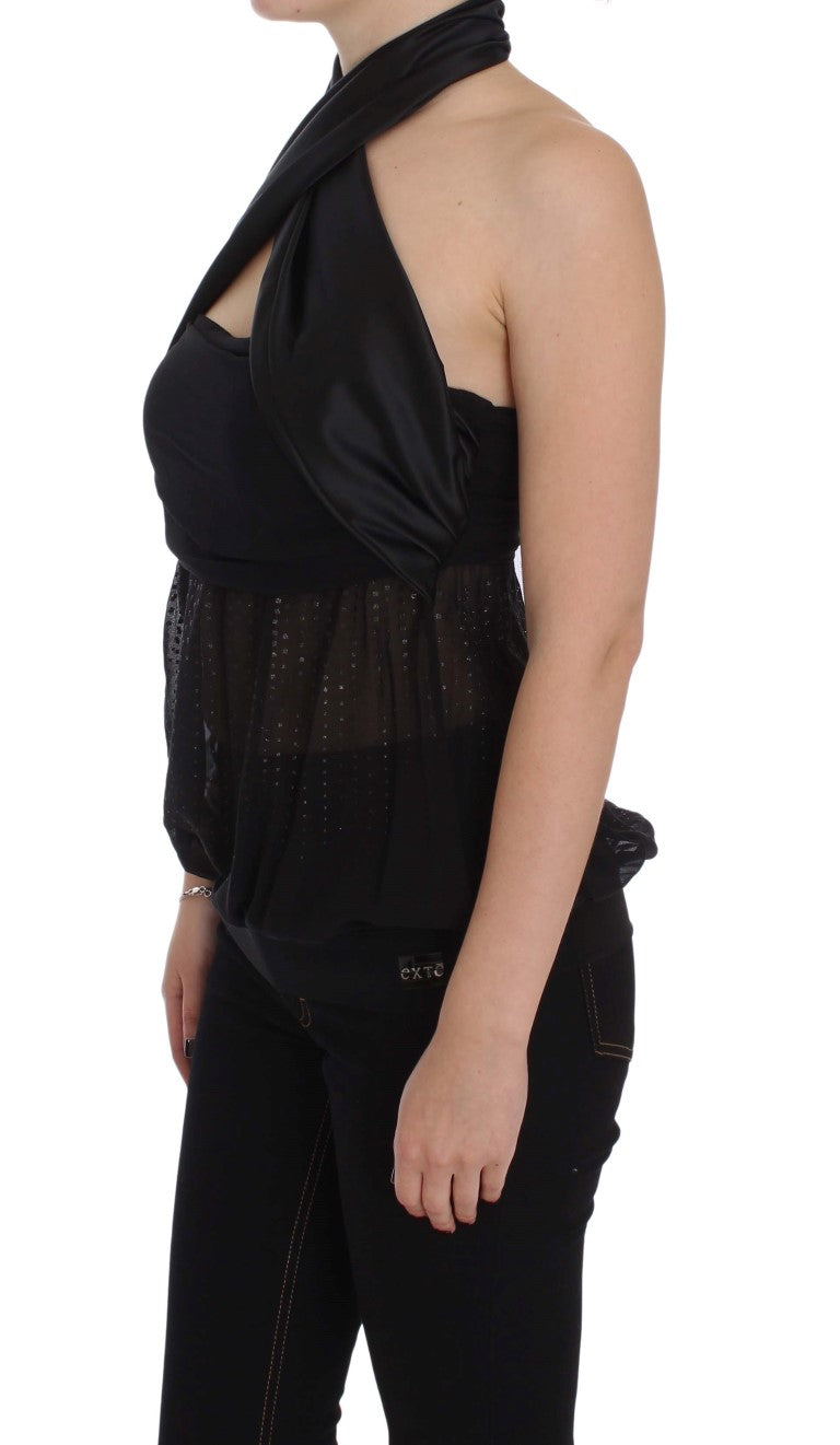 Blouse EXTE Neck wrap noire