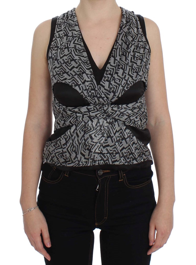 Blouse Karl Lagerfeld grise et noire