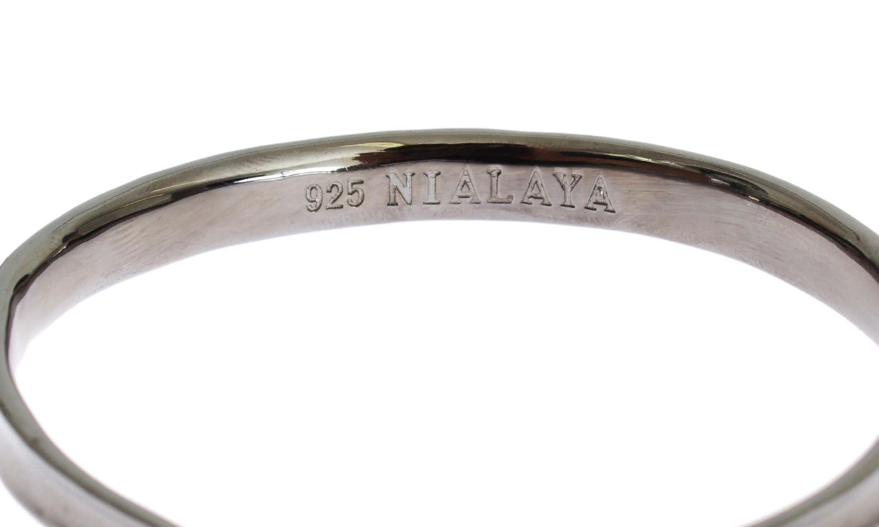 Bague Nialaya en argent rhodium gris