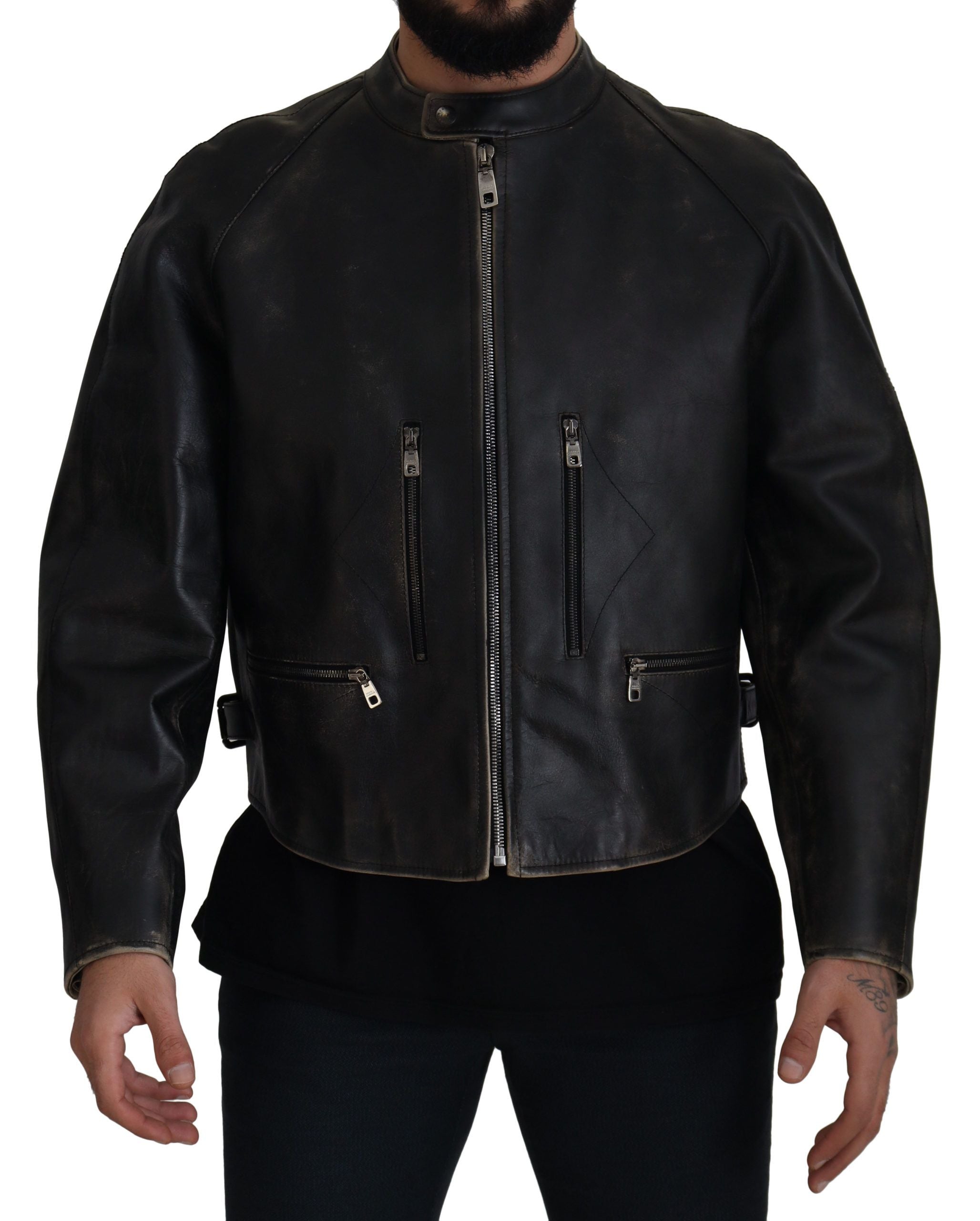 Blouson DOLCE & GABBANA cuir noir