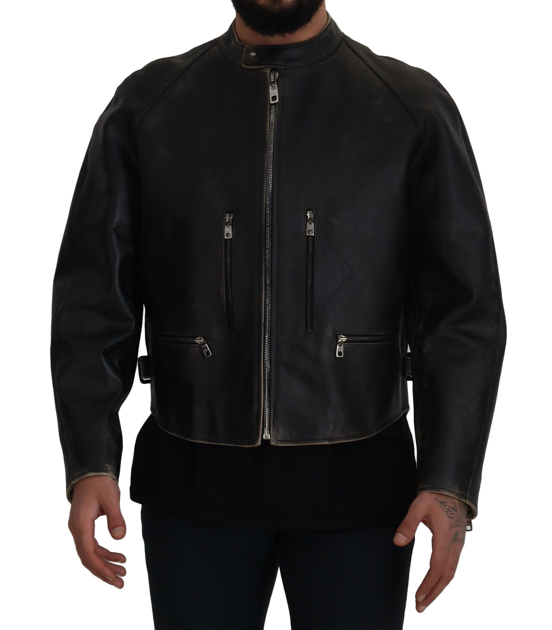 Blouson DOLCE & GABBANA cuir noir