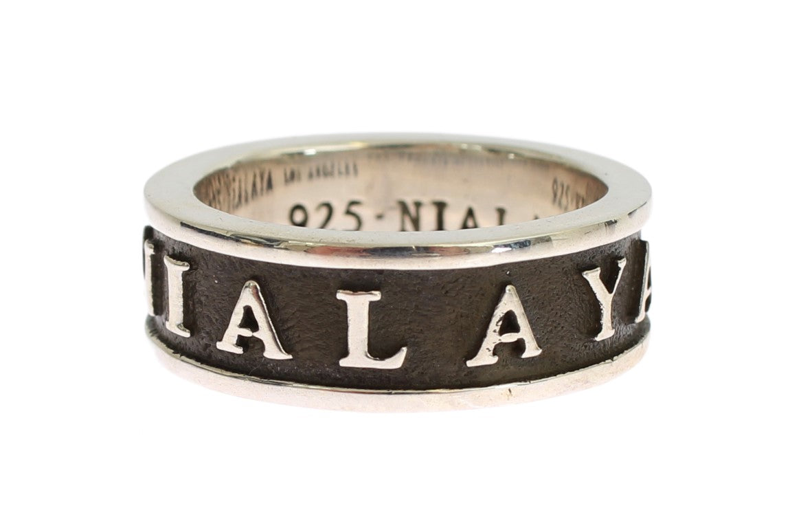 Bague Nialaya argentée et noire