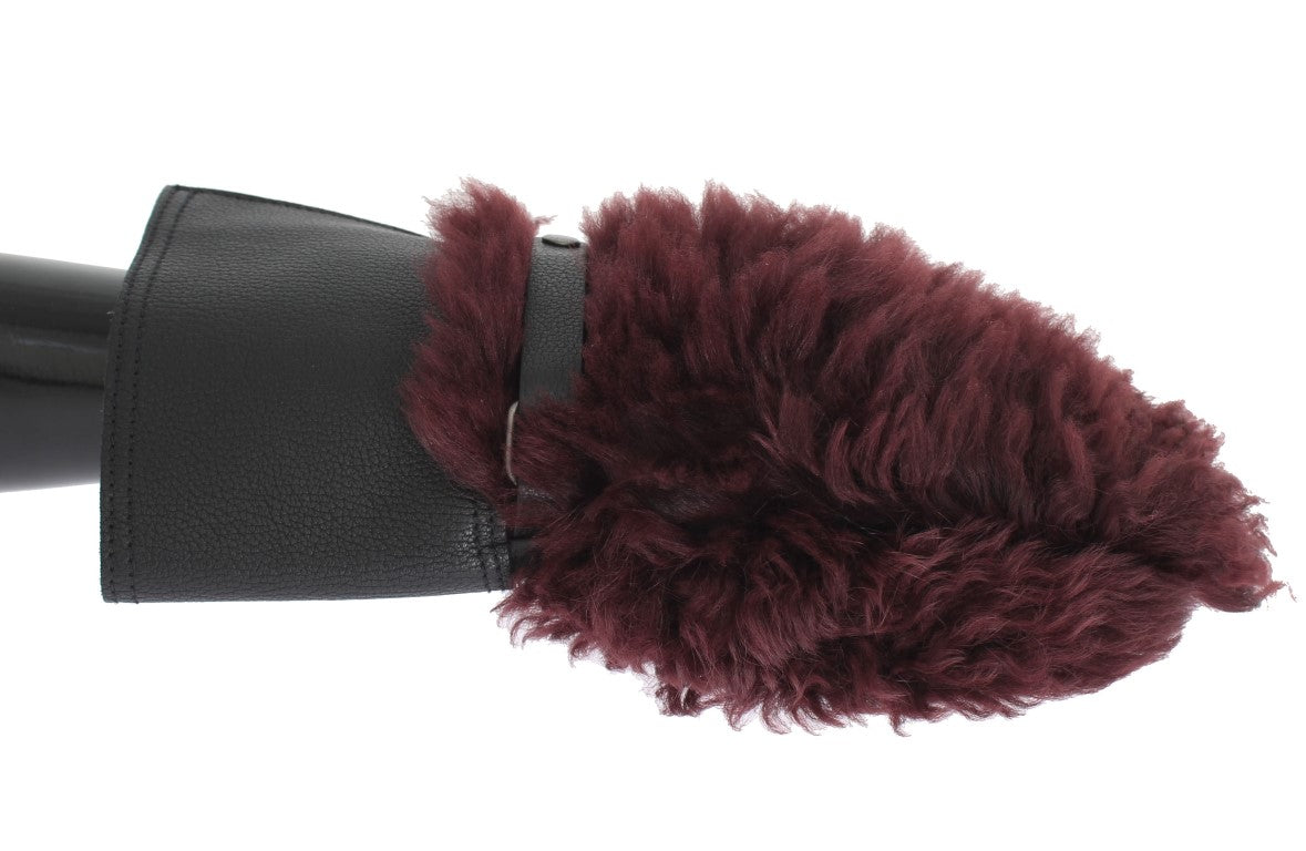 Gants Dolce & Gabbana Bordeaux noirs