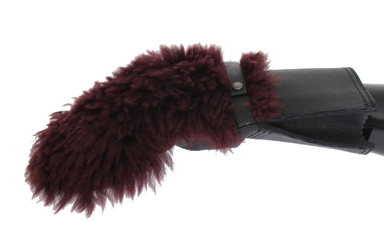 Gants Dolce & Gabbana Bordeaux noirs