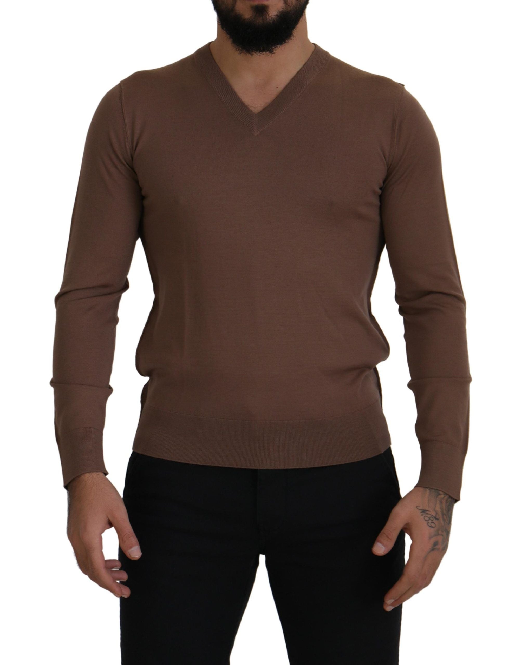 Pull DOLCE & GABBANA V-neck marron