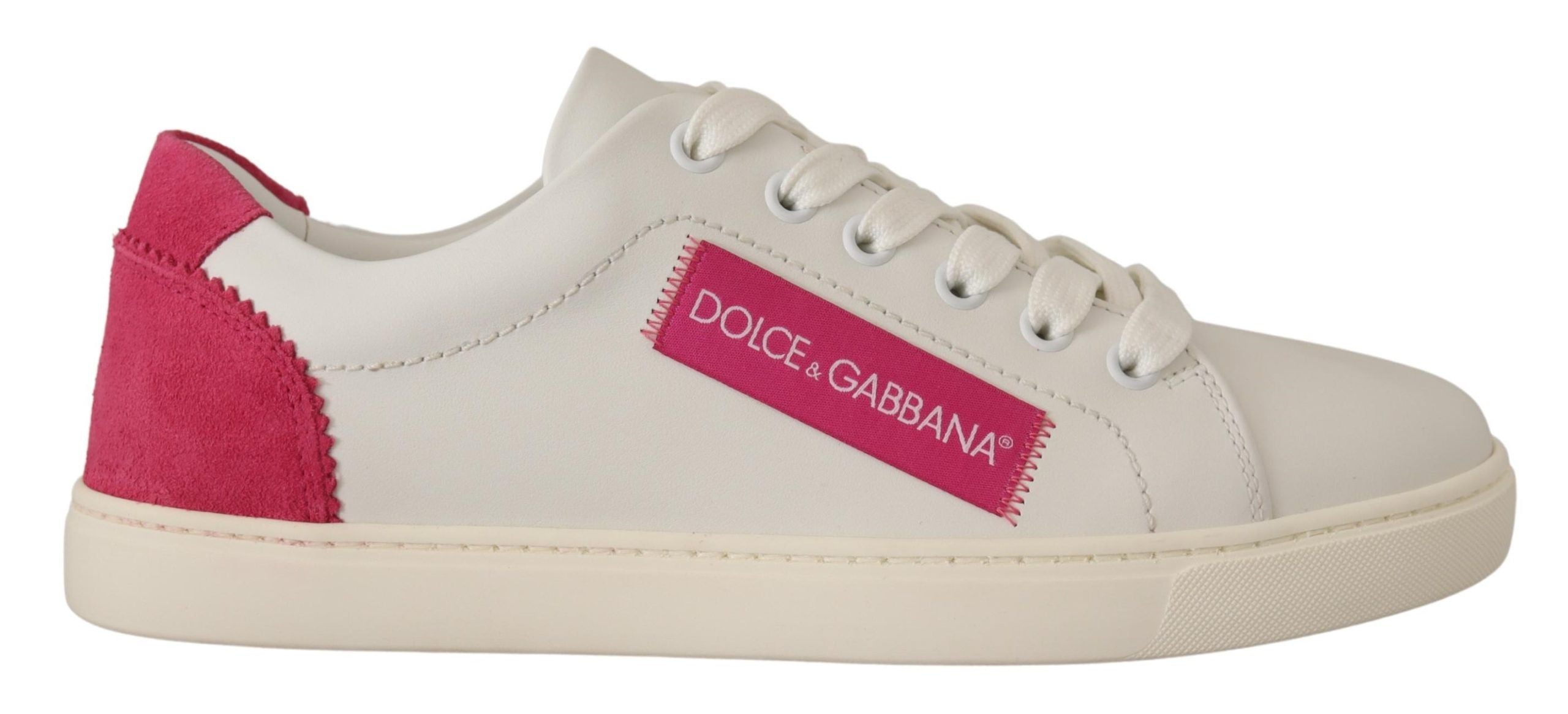 "Baskets Dolce & Gabbana blanches et roses"