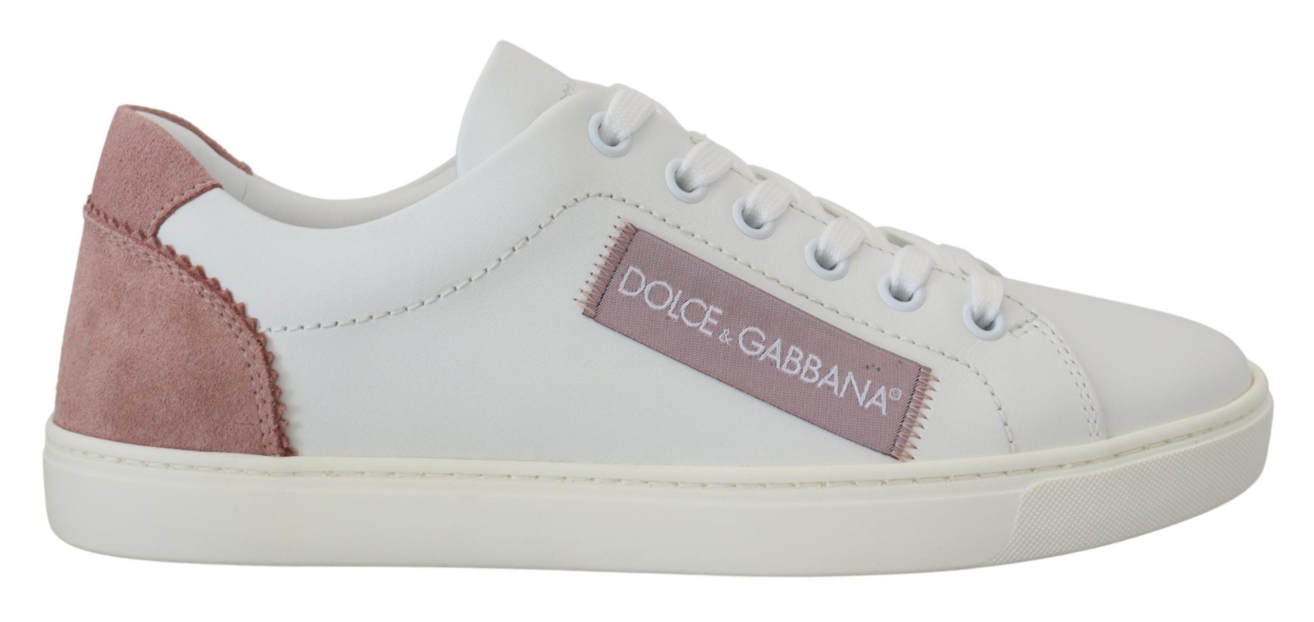 Baskets Dolce & Gabbana blanches rose