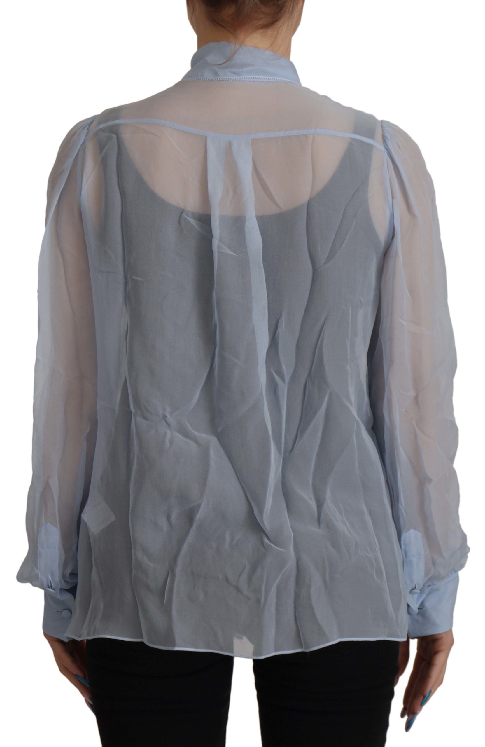 Blouse Dolce & Gabbana ascot bleu clair