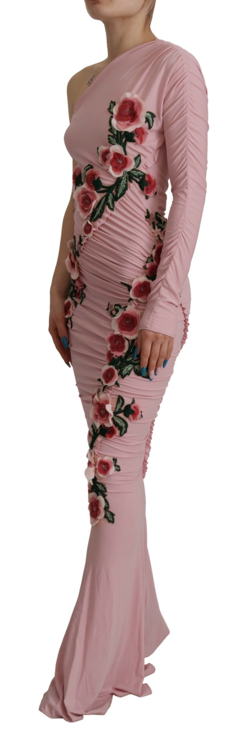 Robe Dolce & Gabbana une épaule rose Dolce & Gabbana